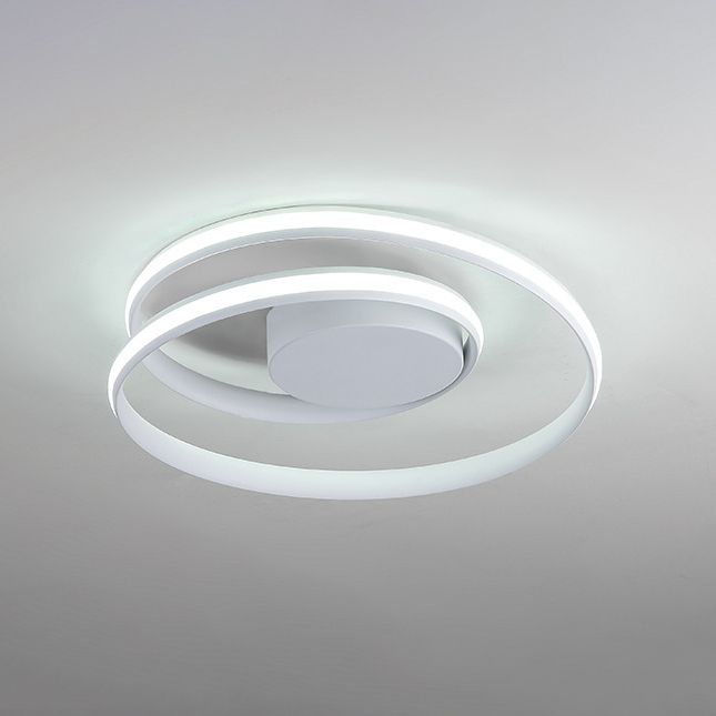 1-Light Ribbon Semi Flush Mount Lighting Modern Style Aluminum Surface Mounted Led Ceiling Light