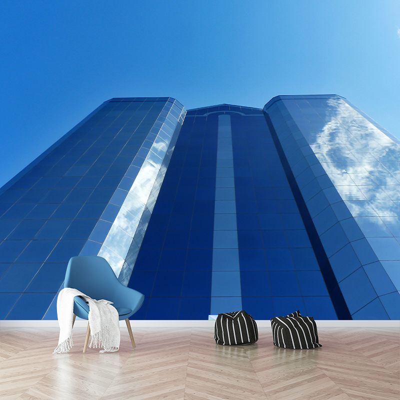 Contemporary City High-rise Water-Resistant Wall Covering for Living Room