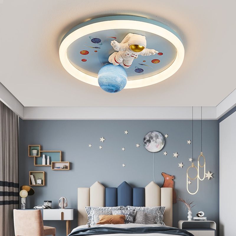 Modern Ceiling Lamp Colorful LED Flush Mount Light Fixture with Acrylic Shade for Bedroom