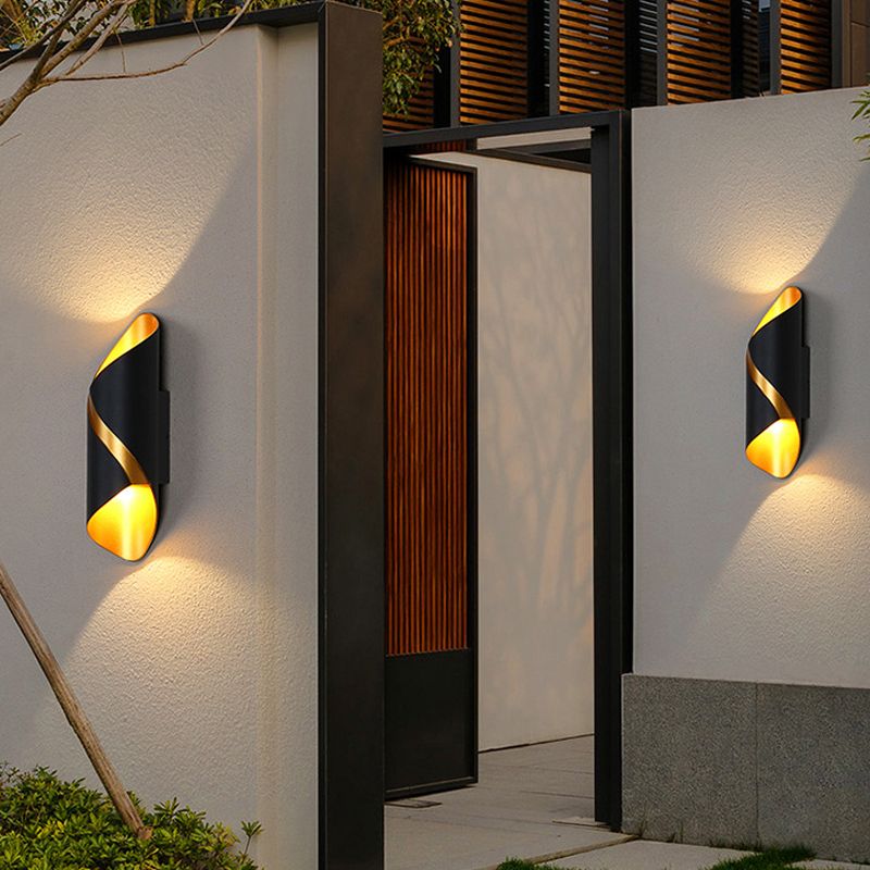Contemporary Aluminum Wall Light Geometric Shape 2 Lights Wall Sconce for Bedroom