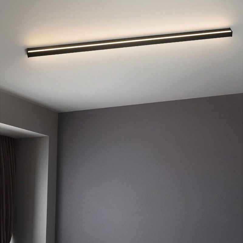 Zeitgenössischer Stil linearer LED -Wandlampe Metall 1 Licht Wandleuchte in Schwarz