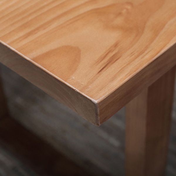 Rectangle Double Base Dining Table Industrial Wood Table for Kitchen