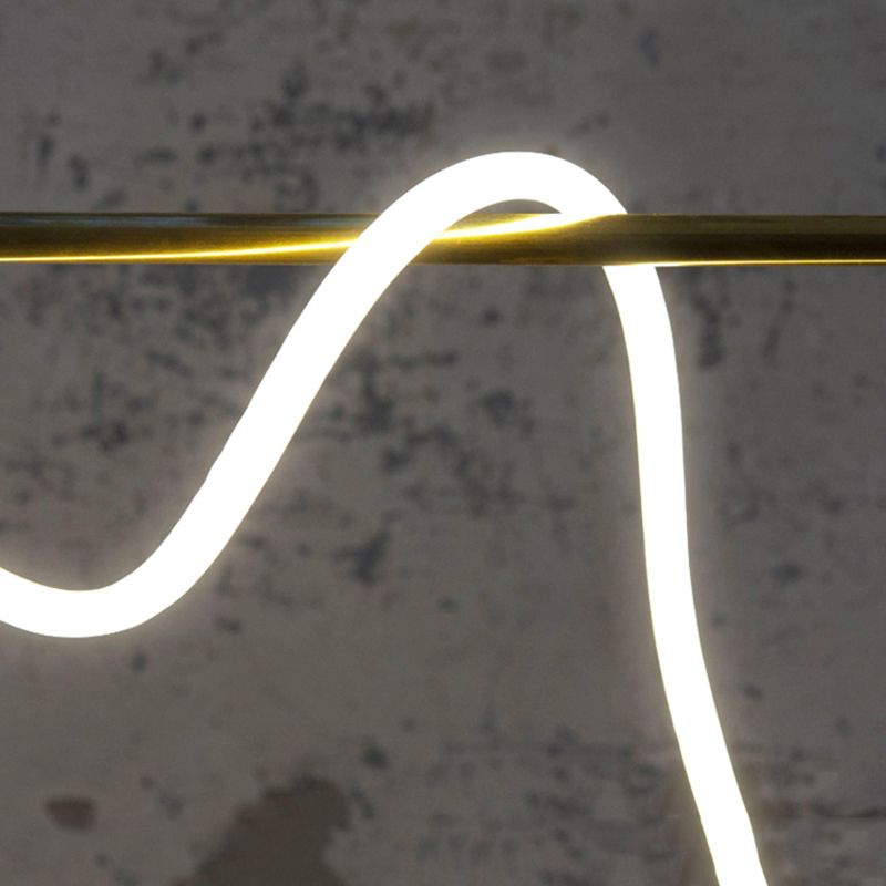 Nordic Modern Island Lighting Linear Gold 1-Light Pendant Lights for Living Room