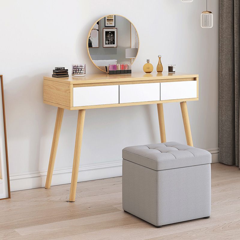 Tufted Pouf Solid Color Fabric Square Scratch Resistant Pouf Ottoman with Storage