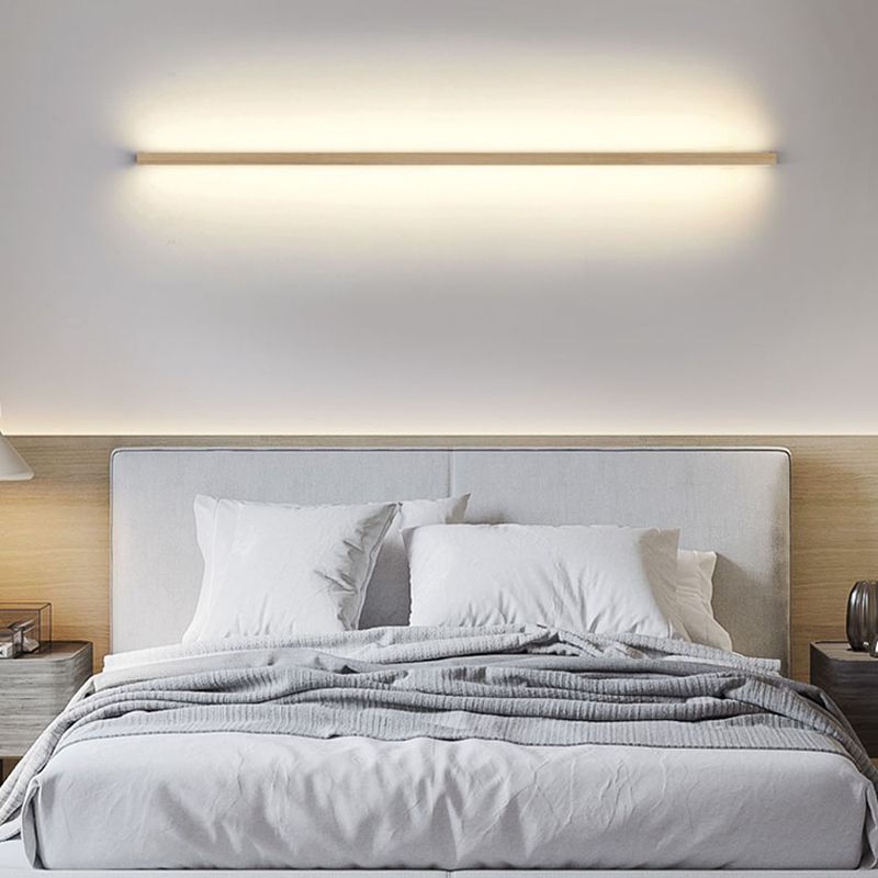 Modern Style Linear Shape Wall Sconce Wood Sconce Lighting for Bedroom