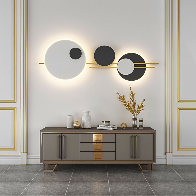 Moderne geometrische LED -Wandlampen -Metall 2 Lichter Wandleuchten