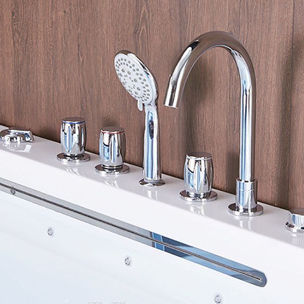 Acrylic Modern Bathtub Freestanding White Jets Included Bath