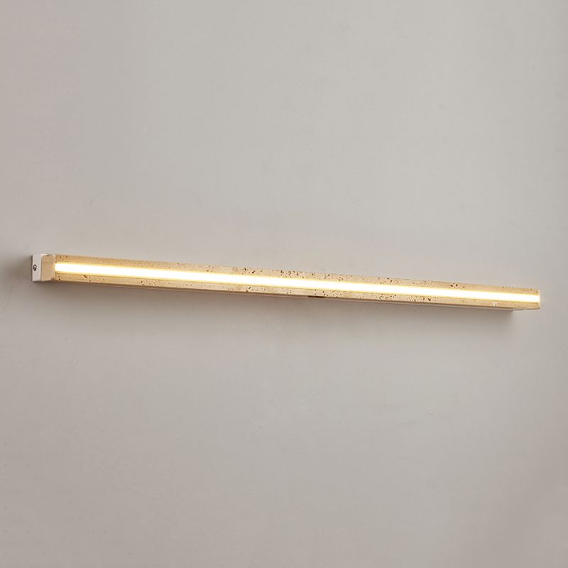 Linear Shape Stone Wall Mount Light Modern Style 1-Light Wall Light Sconce in Yellow