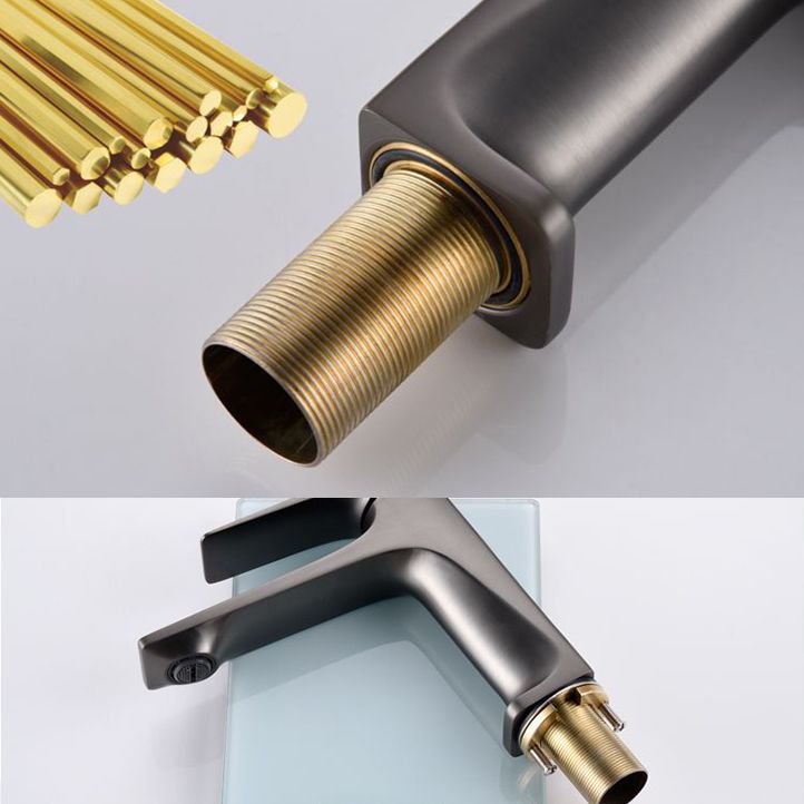 Modern Vessel Sink Faucet Copper Lever Handle Low Arc Vessel Faucet for Bathroom