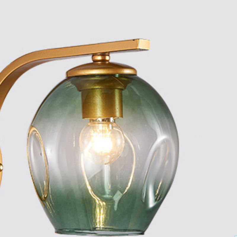 Iron & Glass 1 - Light Wall Sconce in Black / Gold Modernism Wall Lighting Fixture