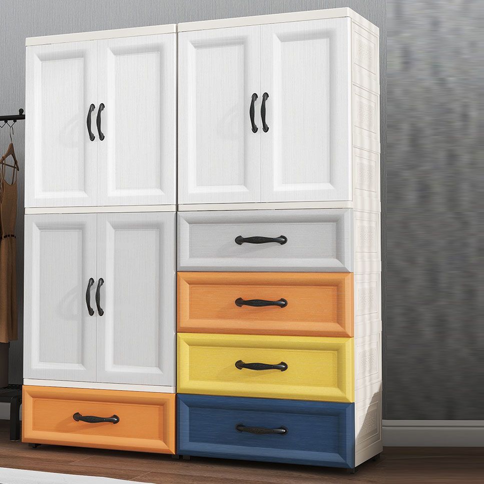 Plastic Contemporary Storage Cabinet for Bedroom Matte Finish Cabinet