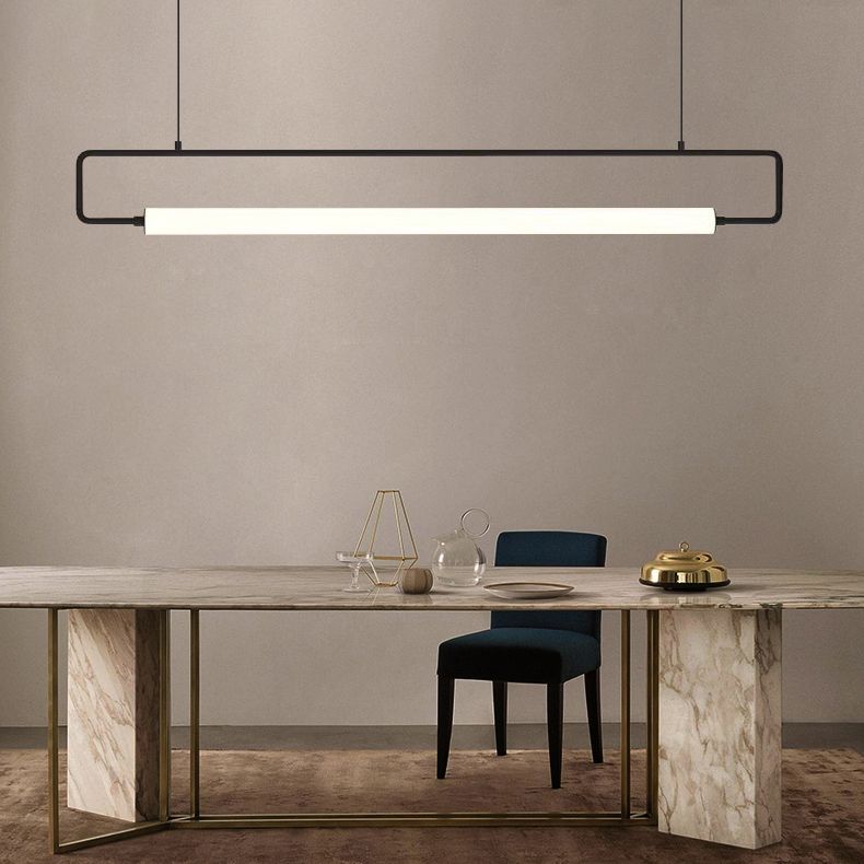 Rectángulo moderno Rectángulo de lámpara de la isla Metal 1- Idea de iluminación de la isla de luz