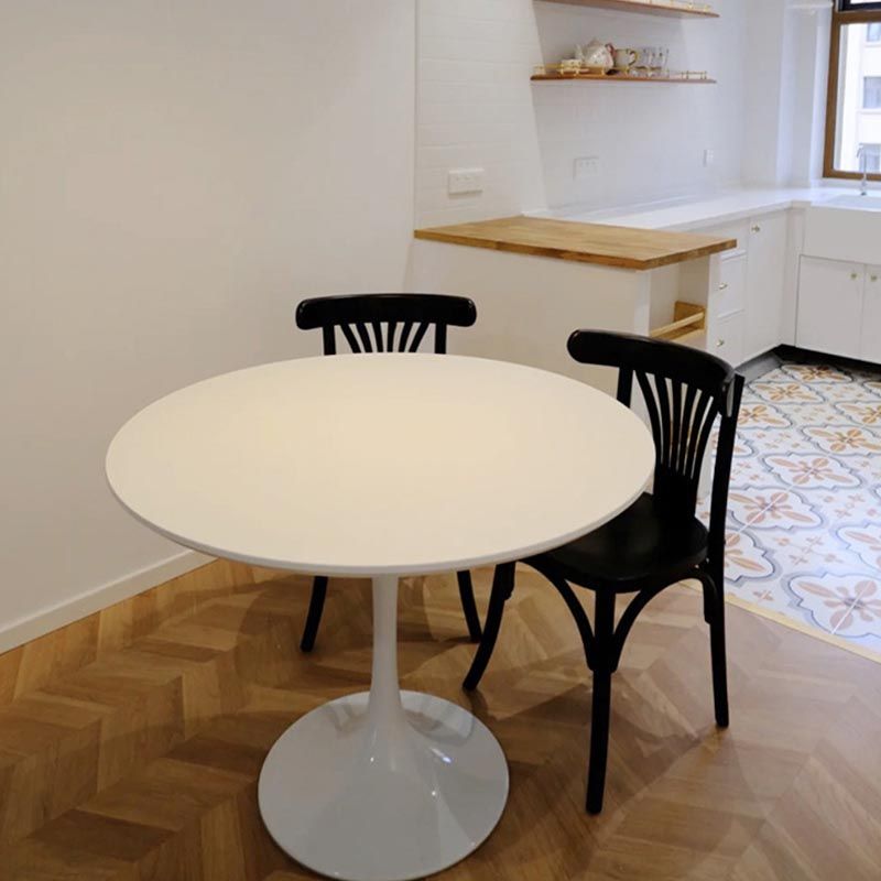 Stone Top Dining Table Modern Round Table with Pedestal Base