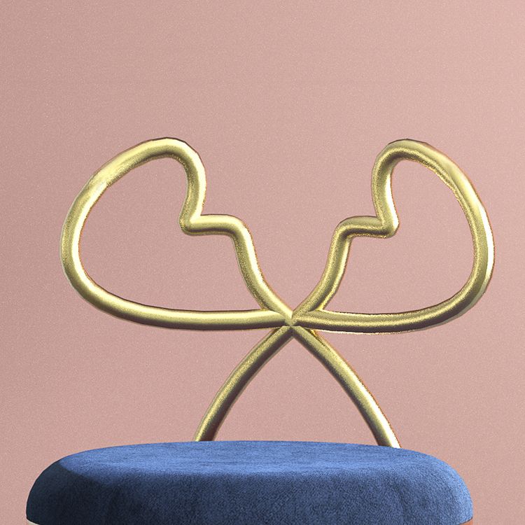 Velvet Armless Dining Chairs Nordic Design Open Back Dining Side Chair