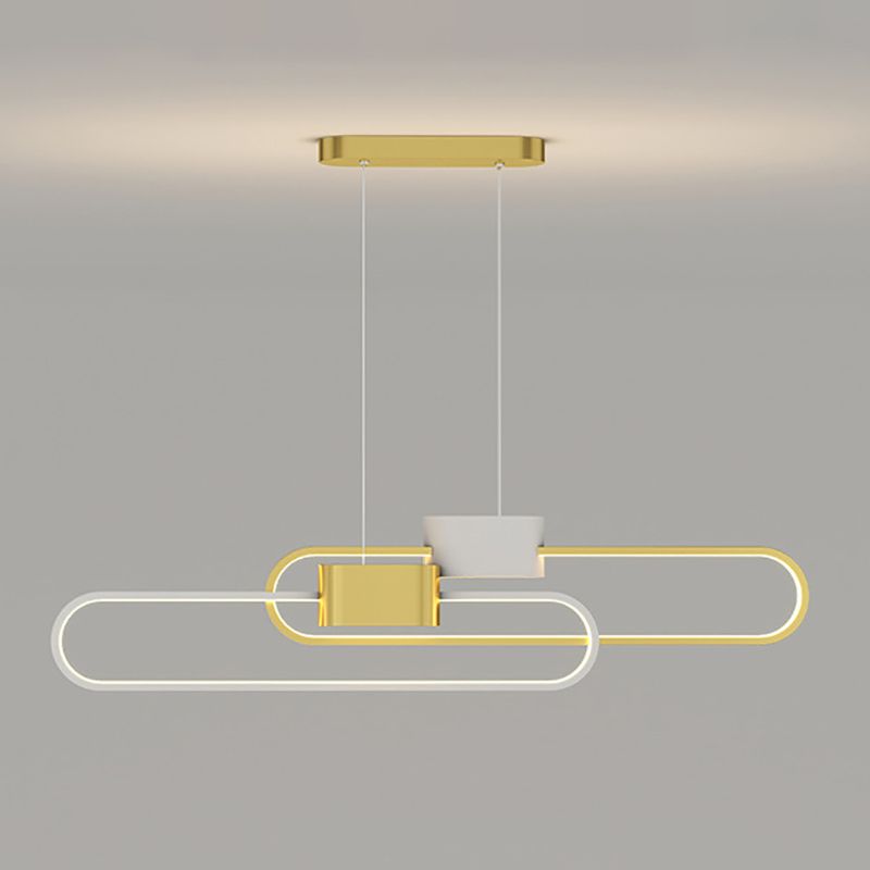 LED Esszimmer Island Lampen Einfachheit Oval Metall Anhänger Leuchte