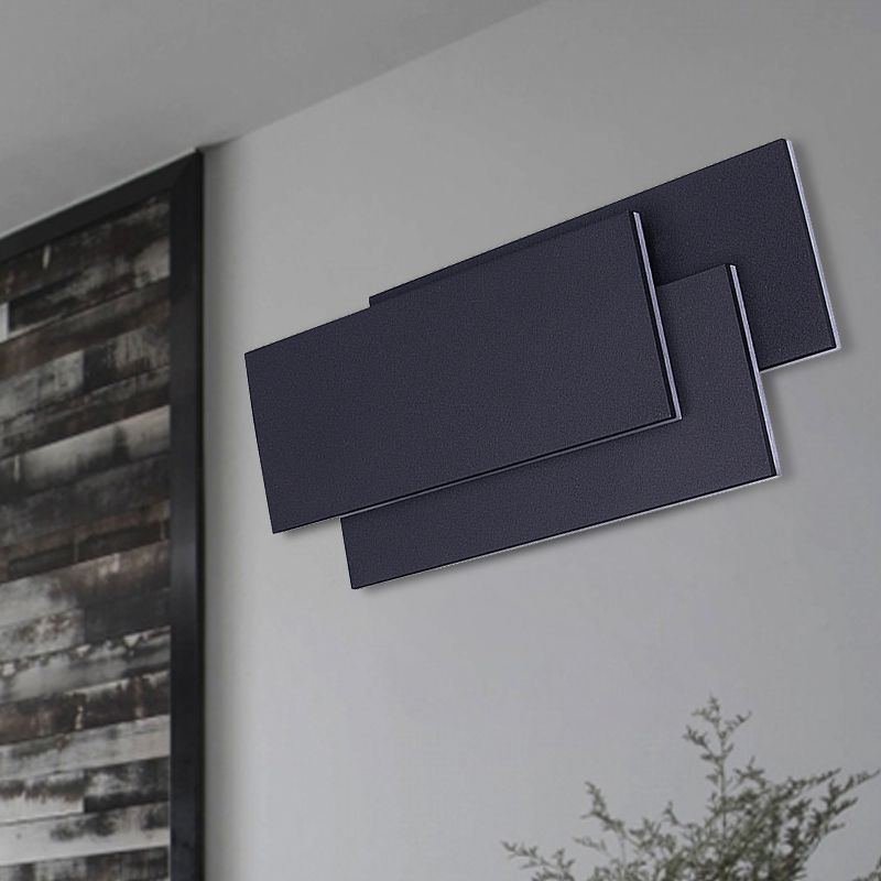 Luce a parete rettangolo in alluminio Luce moderna LED LED Black/White Wall Lamp in illuminazione calda/bianca