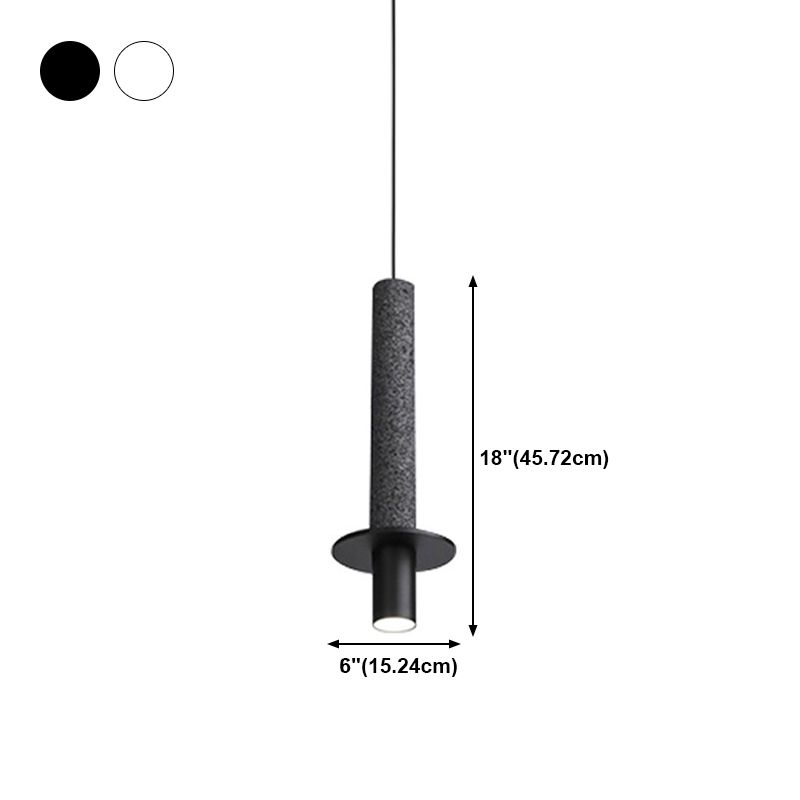 Terrazzo Tubular Pendant Lighting Simplicity LED Hanging Light for Dining Room