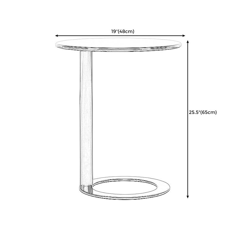 Scandinavian Metal Round End Table Pedestal 18.9"/ 23.6" H Side Table