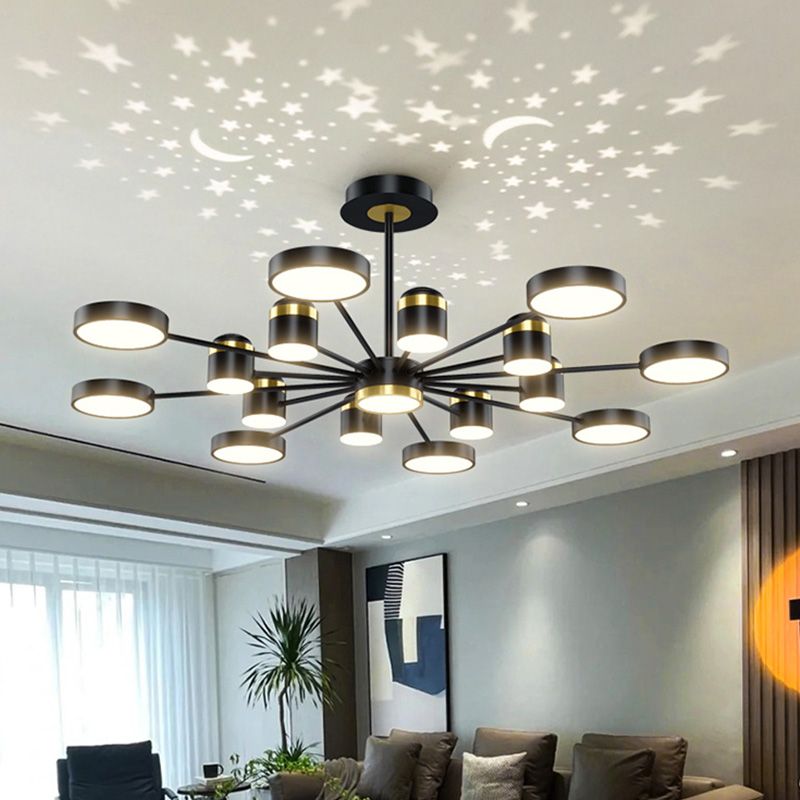 Moderno lampadario in metallo leggero a led aderente ciondolo a soffitto acrilico per soggiorno sala da pranzo