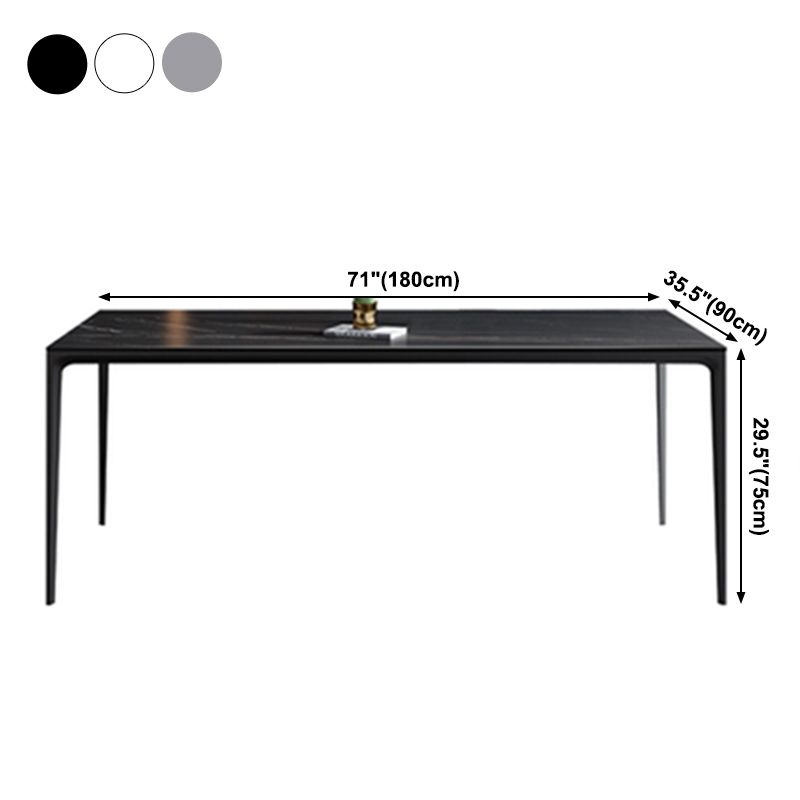 Mesa de comedor de piedra sinterizada de estilo industrial Mesa Base Metálica Mesa Rectángulo