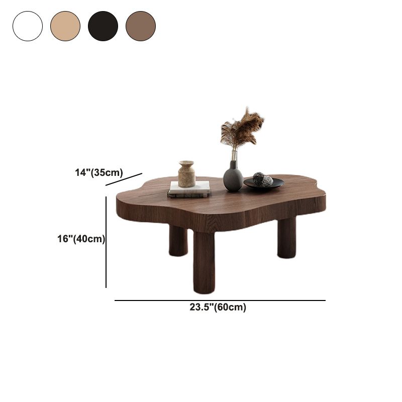 3 Legs Base Design Cocktail Table White/black/walnut Pine Free Shape Coffee Table