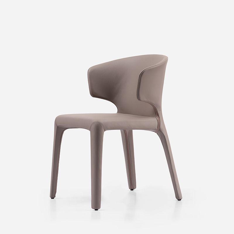 Chaise de salle à manger avec accoudoirs de style design, finition mate, avec dossier à oreilles (Ensemble de 2)