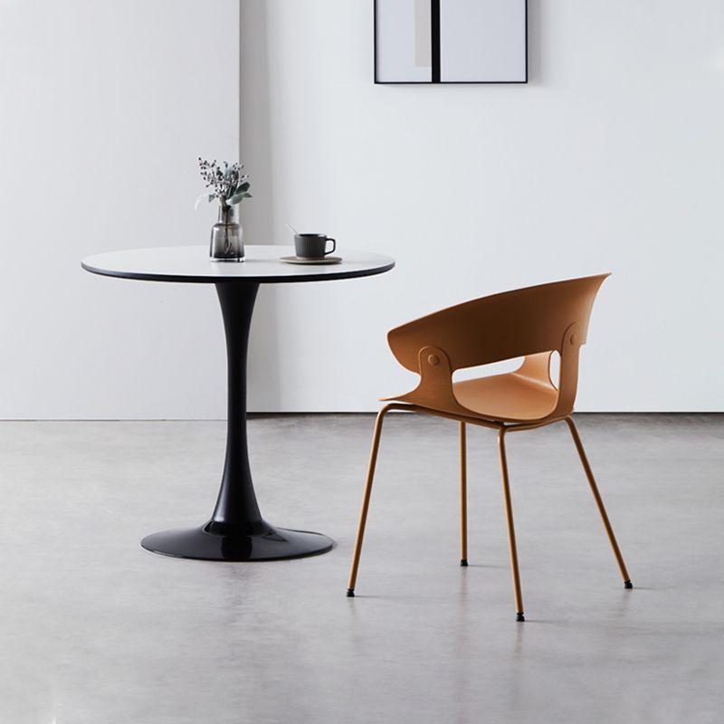 Modern Open Back Side Chair Plastic Indoor Arm Chair for Dining Room