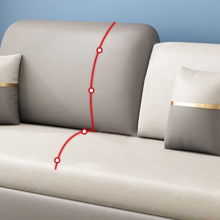 33.46" H Faux Leather Square Arm Sofa Bed with Storage For Living Room