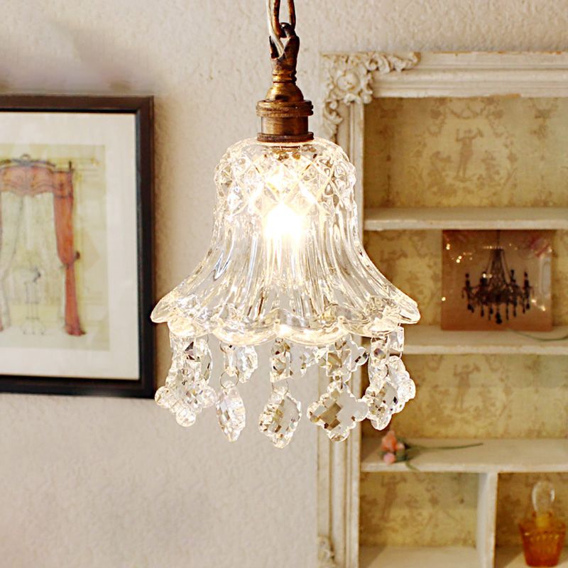 Modern Style Pendant Light Glass Crystal Hanging Light for Dining Room Living Room