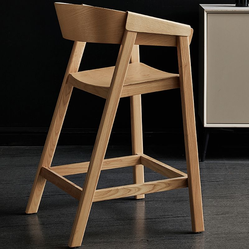 Brown Ash Wood Counter Stools Contemporary Indoor Counter Chairs