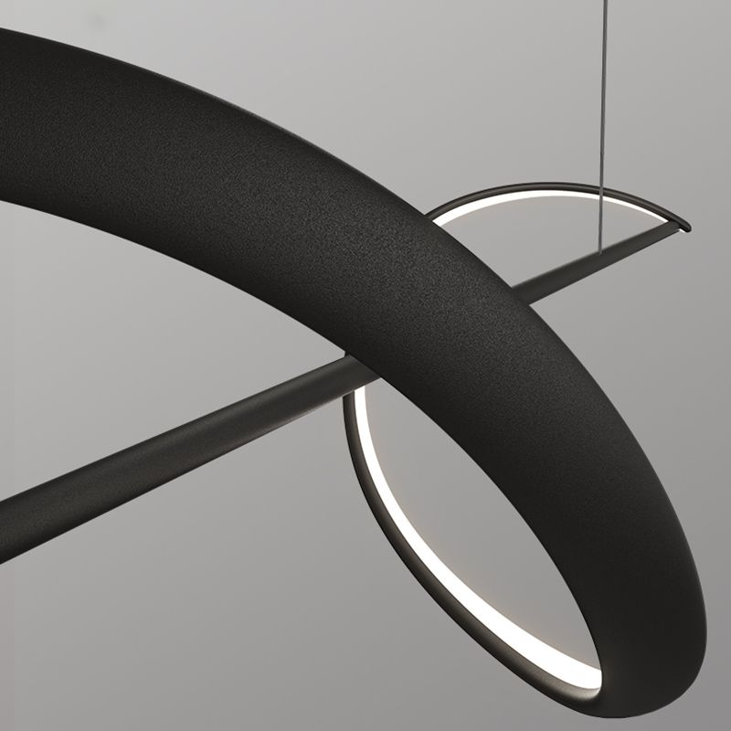 Modern LED Island Lamp Strip Shape Island Hanging Lamp with Plastic Shade for Dining Room