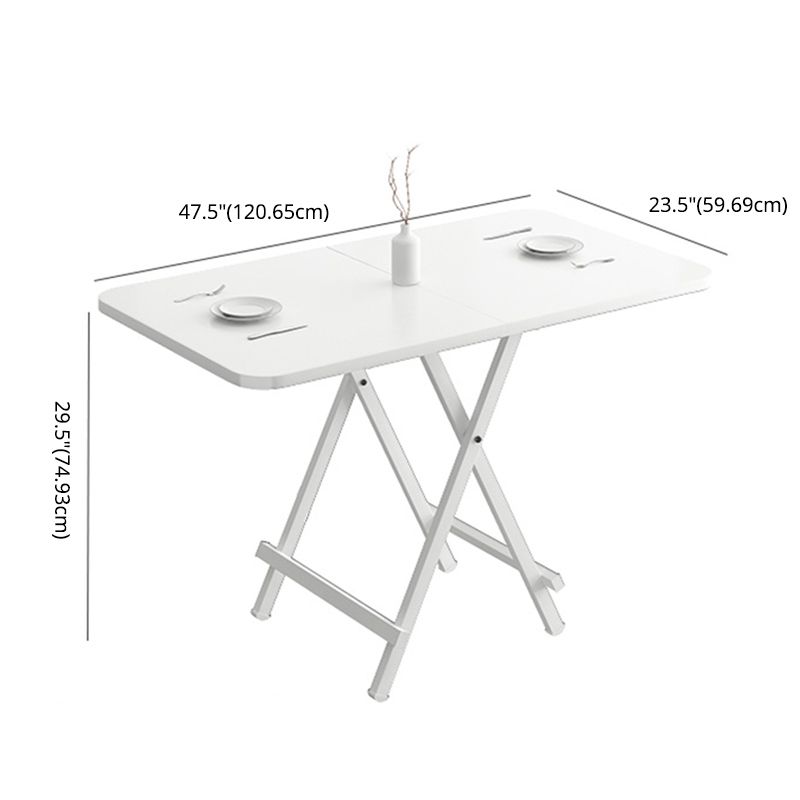 Modern Foldable DiningRoomTableSet with Double Pedestal Base Kitchen Dining Furniture