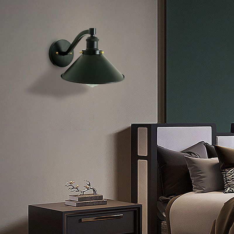 Industrial Wall Sconce Cone Shape Wall Light with Metal Shade for Living Room