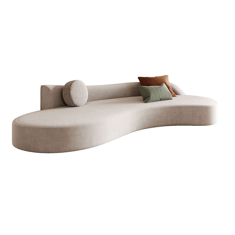 Velvet Modern Curved Sofa 39.37" D Armless Sofa with 2 Pillows