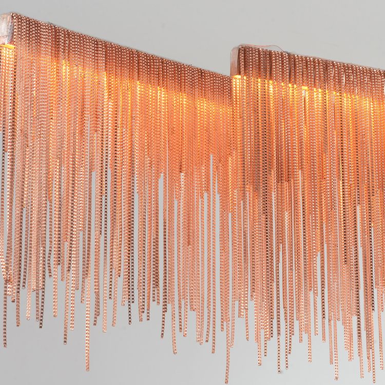 Luz colgante de isla lineal con borneal de oro contemporáneo Led colgante de led para el comedor, 39 "/47" de ancho