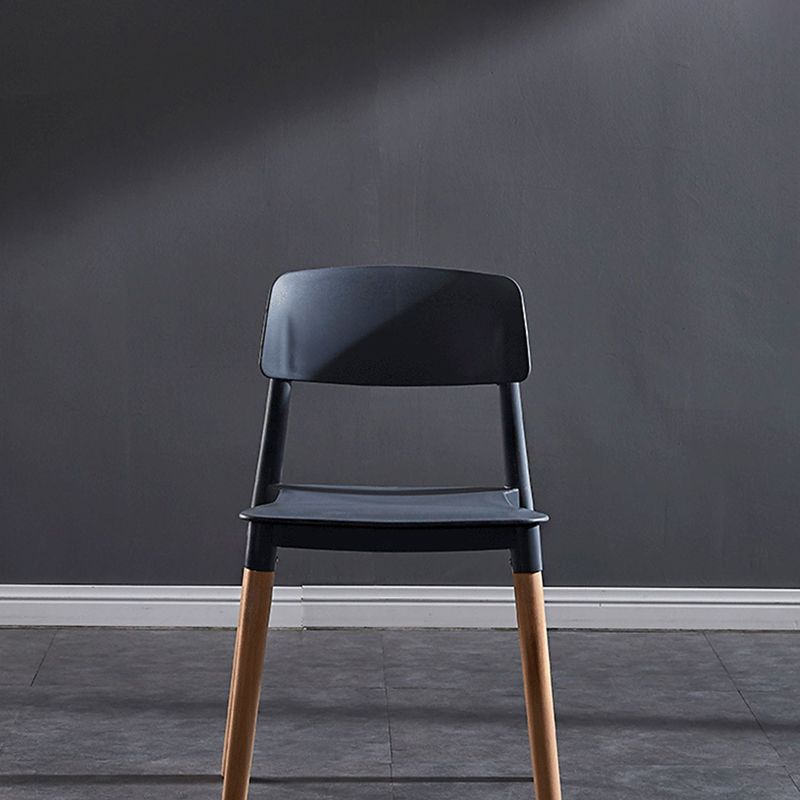 Scandinavian Wood Restaurant Side Chair Open Back Matte Finish Dining Chair