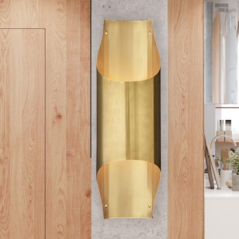 Linear Living Room Sconce Light Metal 1 Head Contemporary Wall Mount Lamp in Brass
