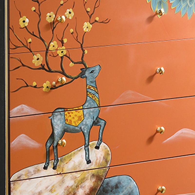 Classic Glam Lingerie Chest Wood Vertical Storage Chest with Drawers for Bedroom