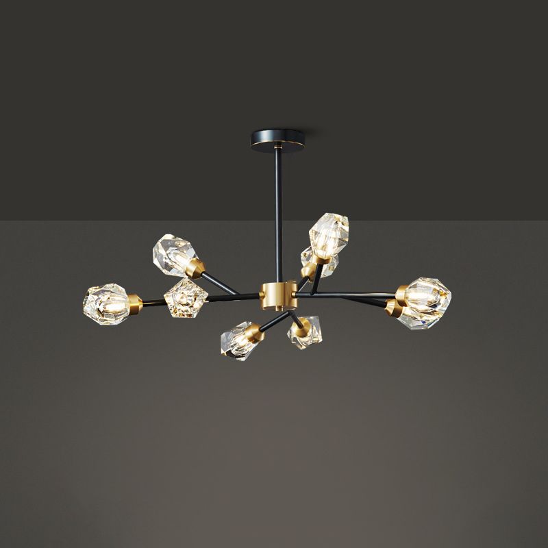 Modern Style Sputnik Chandelier Lighting Crystal Chandelier in Black