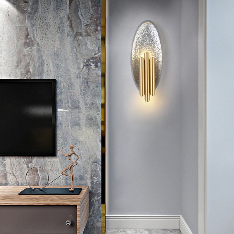 Metal Oval Wall Lighting Modern Style 2 Lights Wall Lighting Fixtures