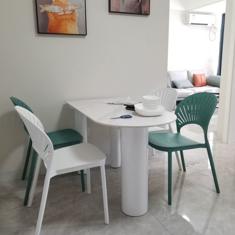 White Dining Table Contemporary Style Dinette Table for Home Kitchen