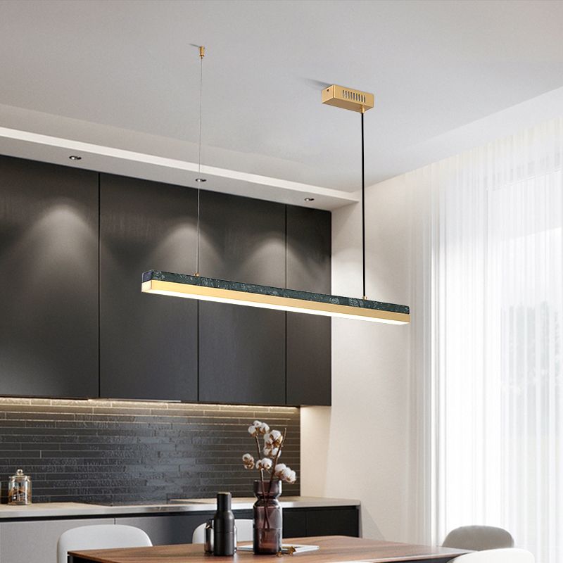 Modern Style Linear Island Light Fixture Metal 1- Light Island Lighting Fixture