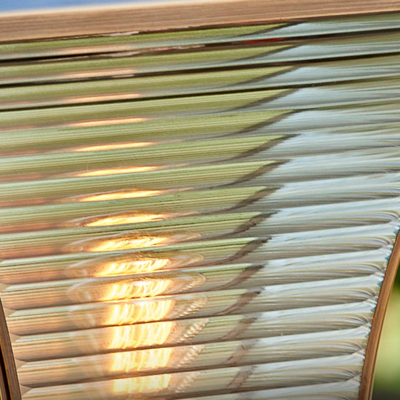 Modern Pillar Light Geometric LED Solar Lighting Fixture for Backyard