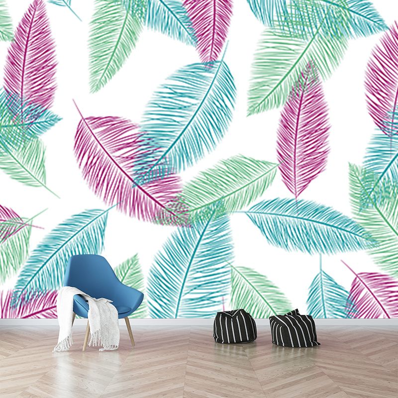 Illustration Stain Resistant Mural Wallpaper Feather Living Room Wall Mural