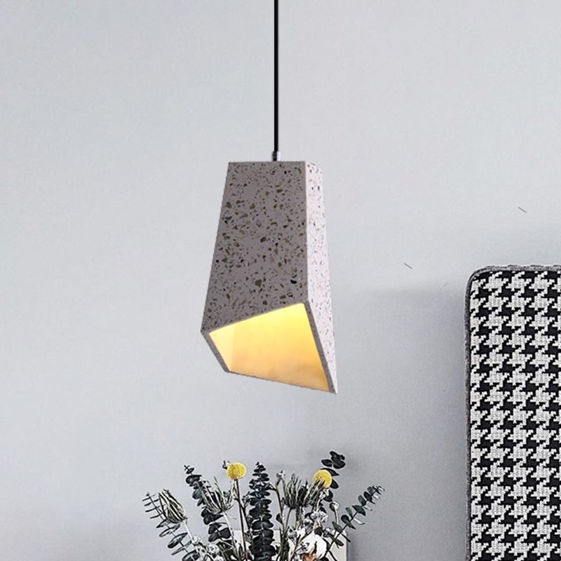 Geometric Hanging Light Fixture Nordic Terrazzo 1 Head White/Black/Red Ceiling Pendant Lamp for Coffee Shop