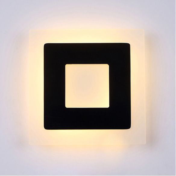 Modern Square Acrylic Sconce Light LED Living Room Wall Lighting Fixture in Warm/White Light