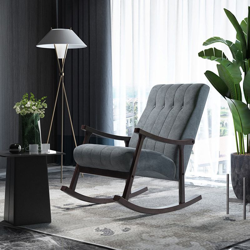 Wood Base Single Rocking Chair Lounge Leisure Lazy Chair for Living Room