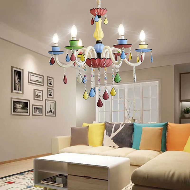 Lamaron lampade a candela del lampadario in metallo multicolore lampada sospesa per soggiorno