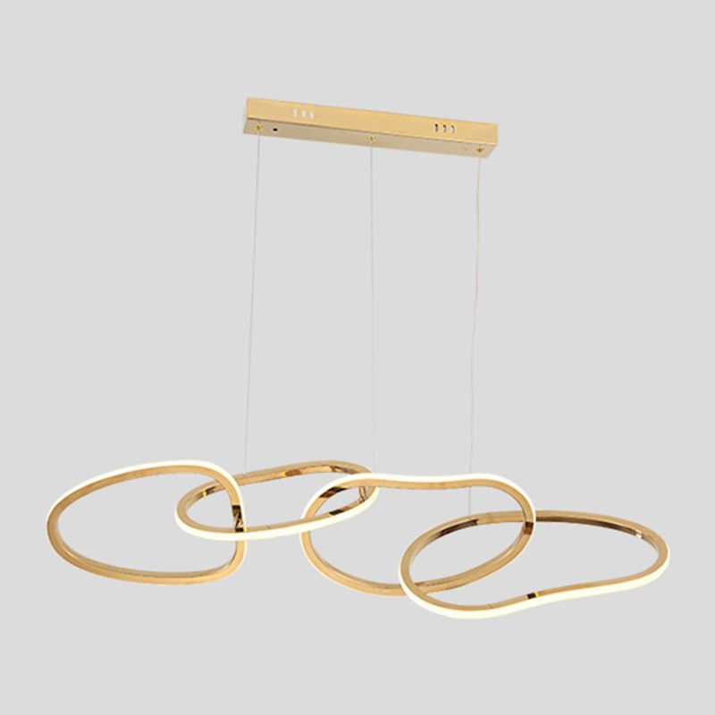 Luz colgante lineal de lámpara de metal posmoderna para comedor para comedor