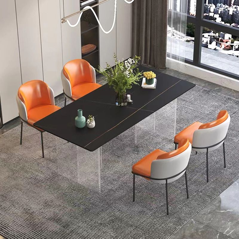 Modern 1/5 Pieces Dining Set Rectangle Stone Dining Table for Dining Room